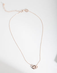 Rose Gold Double Heart Necklace - link has visual effect only