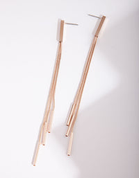 Rose Gold Bar Snake Chain Drop Earrings - link has visual effect only