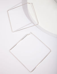 Silver Large Square Hoop Earrings - link has visual effect only