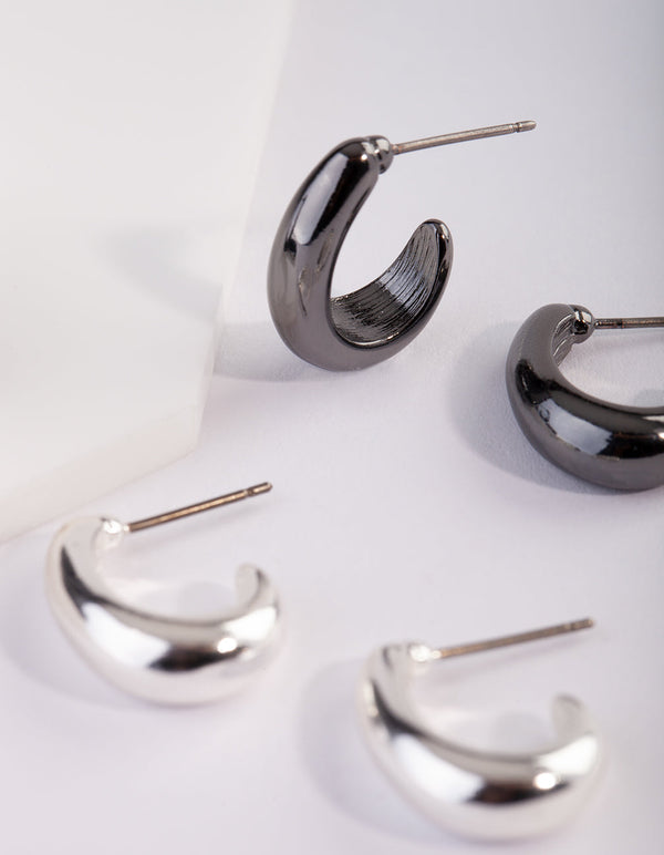 Chunky Hoop Mixed Metal Earring Pack