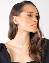 Mixed Metal Stud and Hoop Earring 6 Pack - link has visual effect only