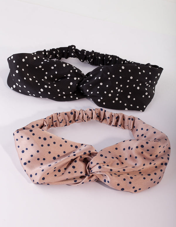 Polka Dot Twist Headband Pack