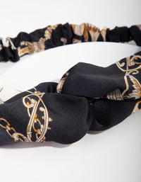 Black Chain Fabric Stretch Headband - link has visual effect only