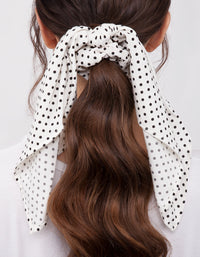 White Polka Dot Scarf Scrunchie - link has visual effect only