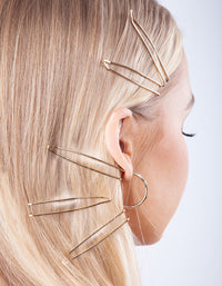 Gold Zig Zag Hair Clip 6 Pack - link has visual effect only