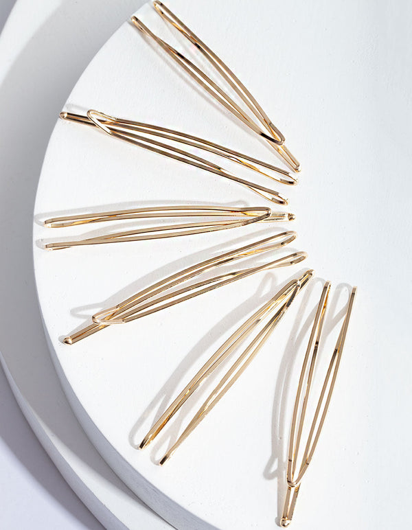 Gold Zig Zag Hair Clip 6 Pack