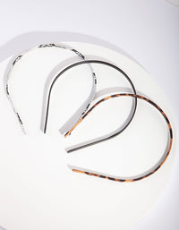 Animal Print Thin Headband 3 Pack - link has visual effect only