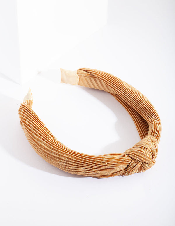 Golden Yellow Pleated Turban Headband