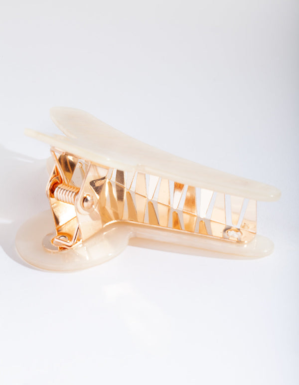 White Acrylic Shine Claw Clip