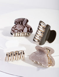 Acrylic Snake Glitter Hair Clip Pack - link has visual effect only
