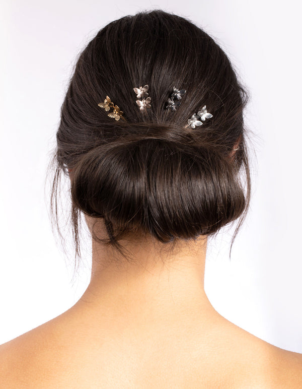 Butterfly Mixed Metal Hair Pin Pack