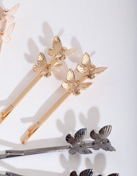 Butterfly Mixed Metal Hair Pin Pack - link has visual effect only