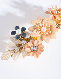 Enamel Floral Barrette Clip - link has visual effect only