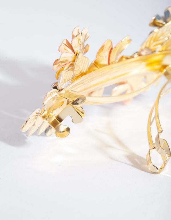 Enamel Floral Barrette Clip