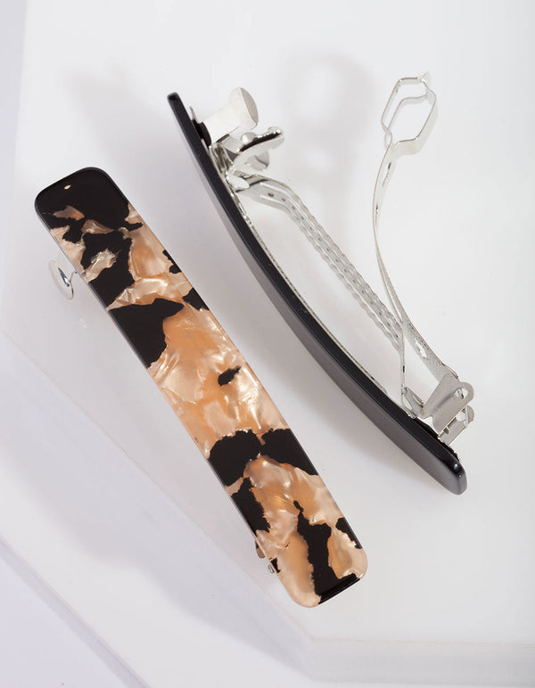 Tortoiseshell Black Clip 2 Pack