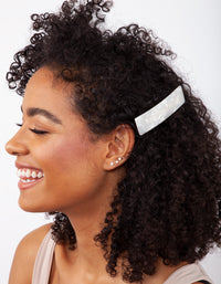 Rectangle Pearlescent Hair Clip - link has visual effect only