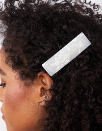 Rectangle Pearlescent Hair Clip - link has visual effect only