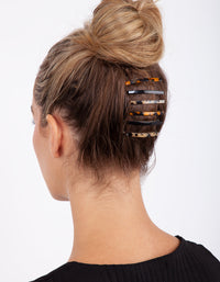 Tortoiseshell Black Clip 6 Pack - link has visual effect only