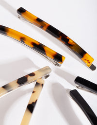 Tortoiseshell Black Clip 6 Pack - link has visual effect only