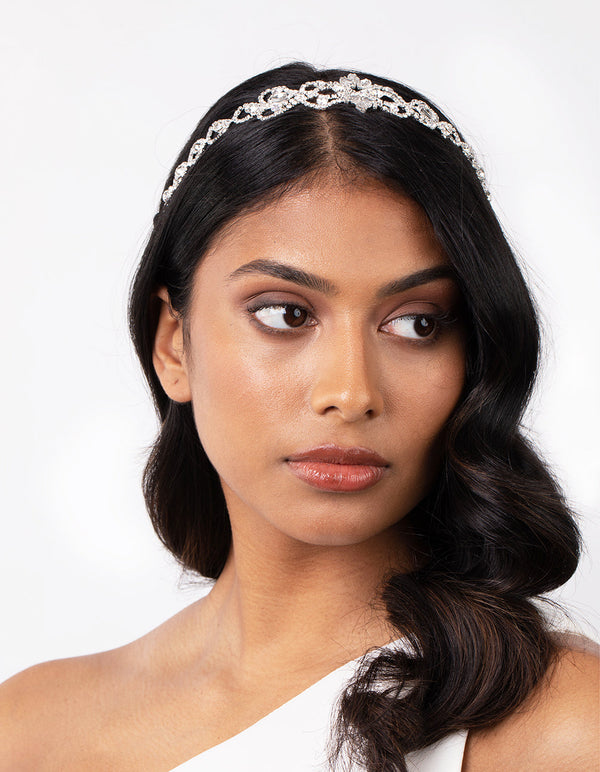 Diamante Silver Stretch Headband