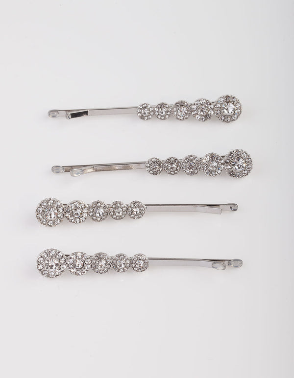 Graduated Diamante Stones Hair Pin Pack