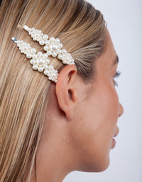 Pearl Cluster Hair Clip 2 Pack - link has visual effect only