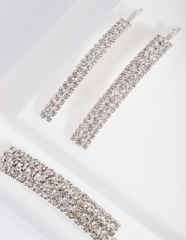 Diamante Mix Hair Clip 3 Pack