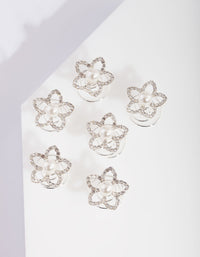 Flower Pearl Hair Jewels 6 Pack - link has visual effect only