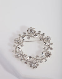 Diamante Floral Wreath Brooch - link has visual effect only
