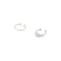 Rhodium Moonstone Faux Septum 2 Pack - link has visual effect only