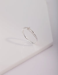 Sterling Silver Cubic Zirconia Layer Ring - link has visual effect only