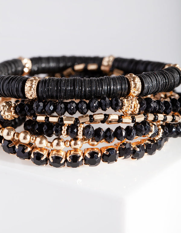 Black Friendship Bracelet 10 Pack