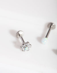 Rhodium Synthetic Opal Flatback 3 Pack - link has visual effect only