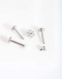 Rhodium Synthetic Opal Flatback 3 Pack - link has visual effect only