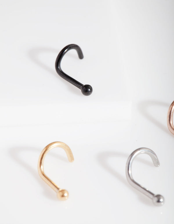 Mixed Metal Mini Ball Nose 4 Pack