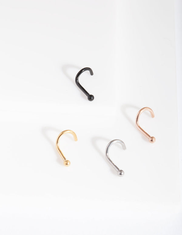 Mixed Metal Mini Ball Nose 4 Pack