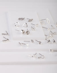 Silver Hearts and Stars Earring 20 Pack - link has visual effect only