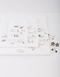 Silver Hearts and Stars Earring 20 Pack - link has visual effect only