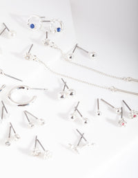 Silver Diamante Motif Earring 20 Pack - link has visual effect only