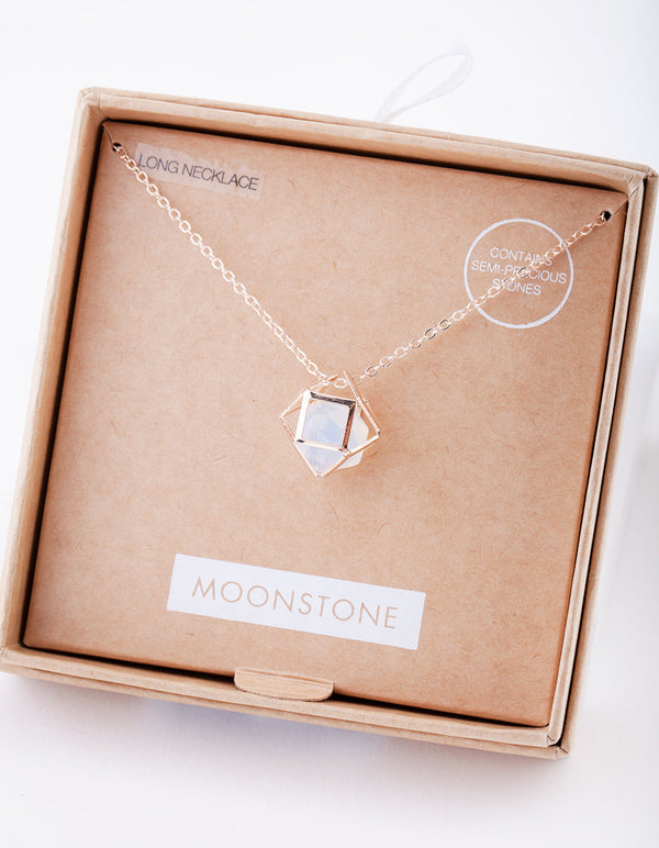Rose Gold Moonstone Cage Gift Box