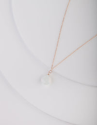 Moonstone Teardrop Rose Gold Necklace - link has visual effect only