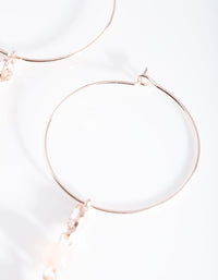 Rose Gold Hoop Stone Drop Earrings - link has visual effect only