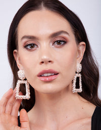 Textured Rose Gold Drop Earrings - link has visual effect only