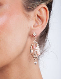 Rose Gold Bird Cage Drop Earrings - link has visual effect only