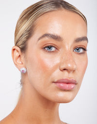 Diamond Simulant Flower Cluster Stud Earrings - link has visual effect only