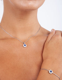 Blue Diamond Simulant Round Jewellery Set - link has visual effect only