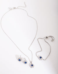 Blue Diamond Simulant Round Jewellery Set - link has visual effect only