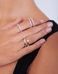 Diamante Swirl Silver Ring Pack - link has visual effect only