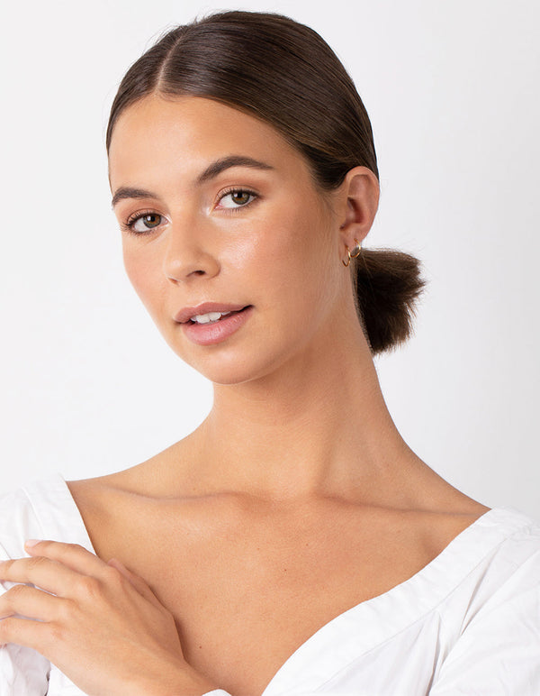 Gold Plated Sterling Silver Classic Hoop Earring 3 Pack