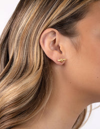 Gold Plated Sterling Silver Bee Stud Earrings - link has visual effect only